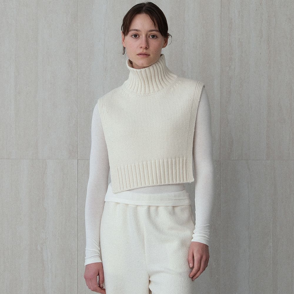 soft wool cape vest (cream) - 상품 이미지