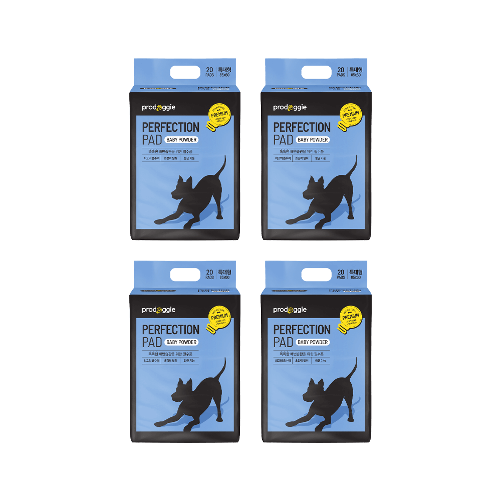 프로도기 퍼펙션 배변패드 베이비파우더향 초강력흡수 두꺼운패드 특대형, 20매입, 4개