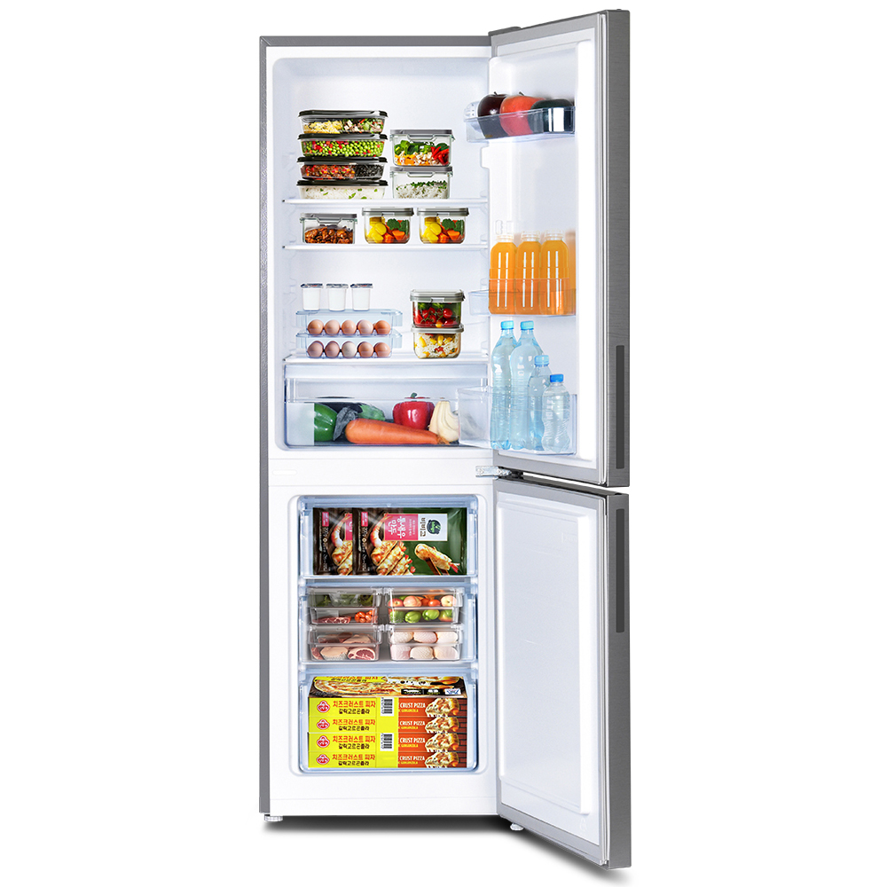 더함 소형 냉장고 원룸 사무실 신혼 냉장고 상냉장 하냉동 미니 실버 냉장고 157L