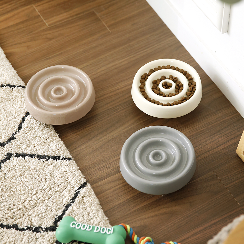 플리즈펫 우드받침 슬로우 고양이 강아지 반려동물 애완 식기