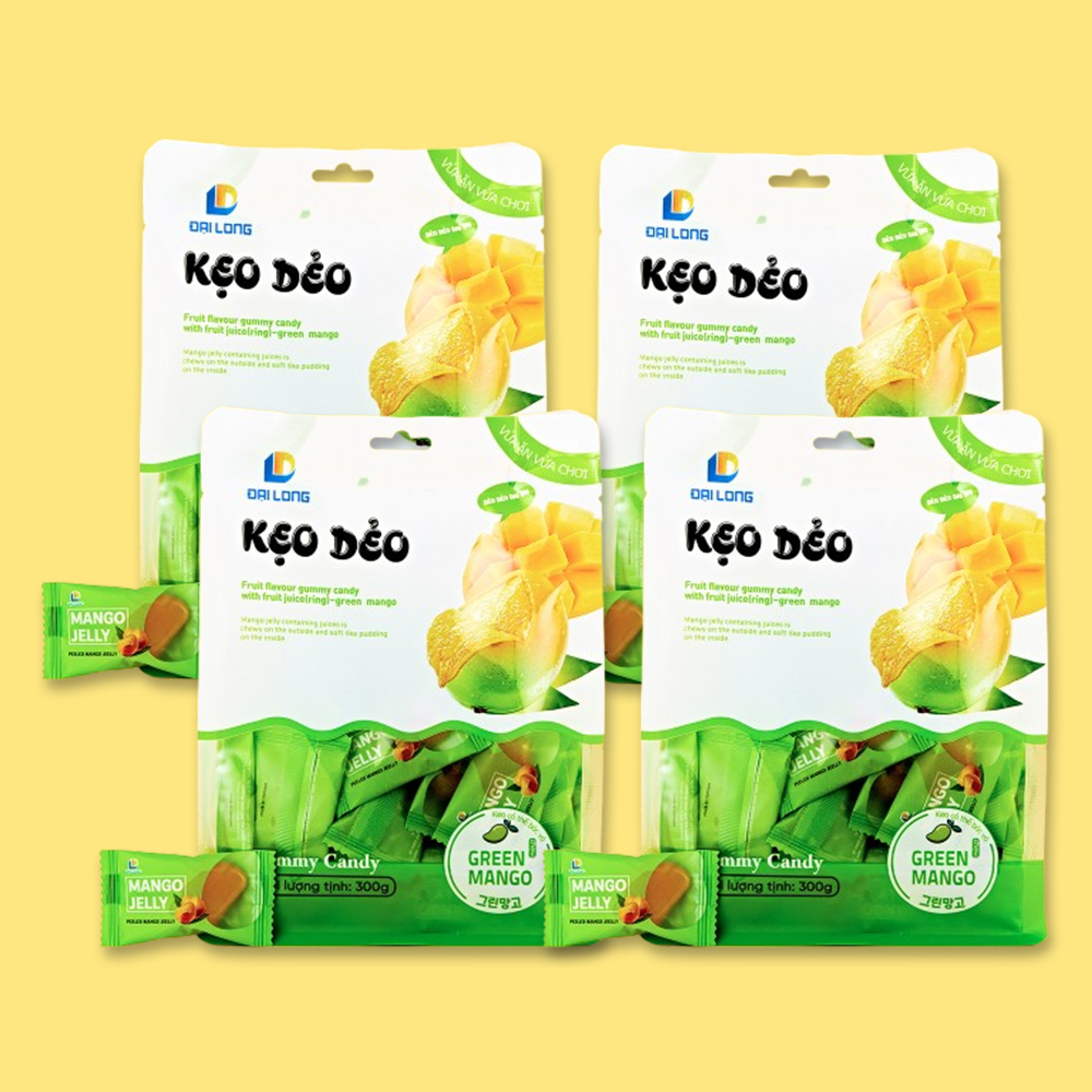 베트남 다이롱 케오데오 젤리 그린망고, 300g, 4개 - 메인 이미지