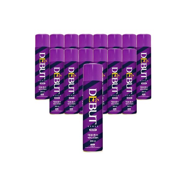 데뷰 센스 헤어스프레이 무스크 300ml x 15개 강력 헤어 셋팅 고정 스타일링 : e선마트