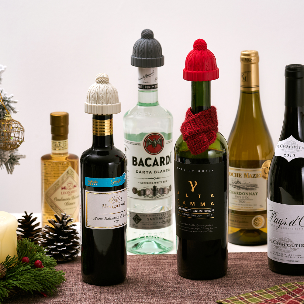 바겐슈타이거 실리콘 바틀캡 3종 택1 크리스마스 레드 와인세이버 실리콘 병마개 음료보관 - 상세 이미지 4