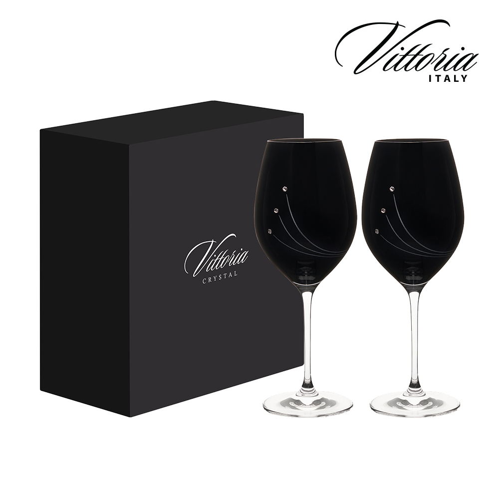 비토리아 크리스탈 와인잔 선물 / 블랙에디션 레드와인 470ml 2P - 상품 이미지