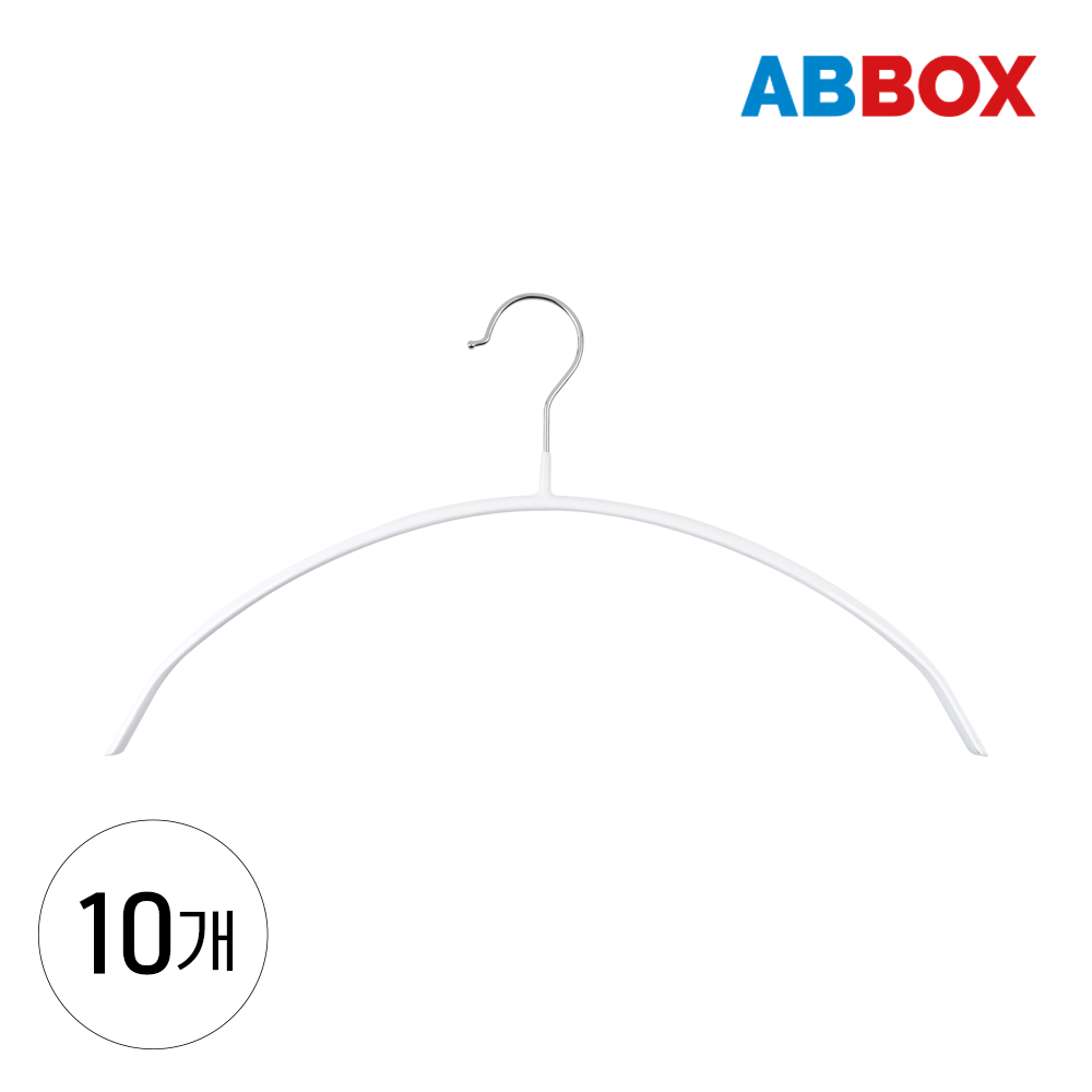 에이비박스 어깨뿔방지 논슬립 상의 라운드 옷걸이 화이트, 10개