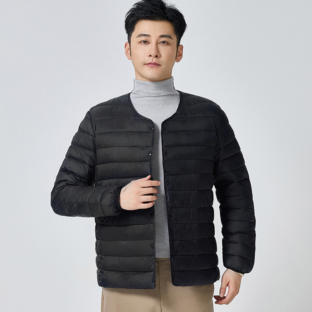 남자 경량패딩 웰론 이너 패딩 노카라 깔깔이