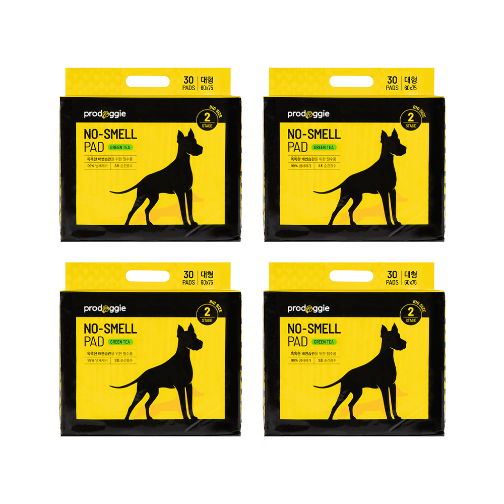 프로도기 강아지배변패드 노스멜패드 그린티향 대형, 30매입, 4개