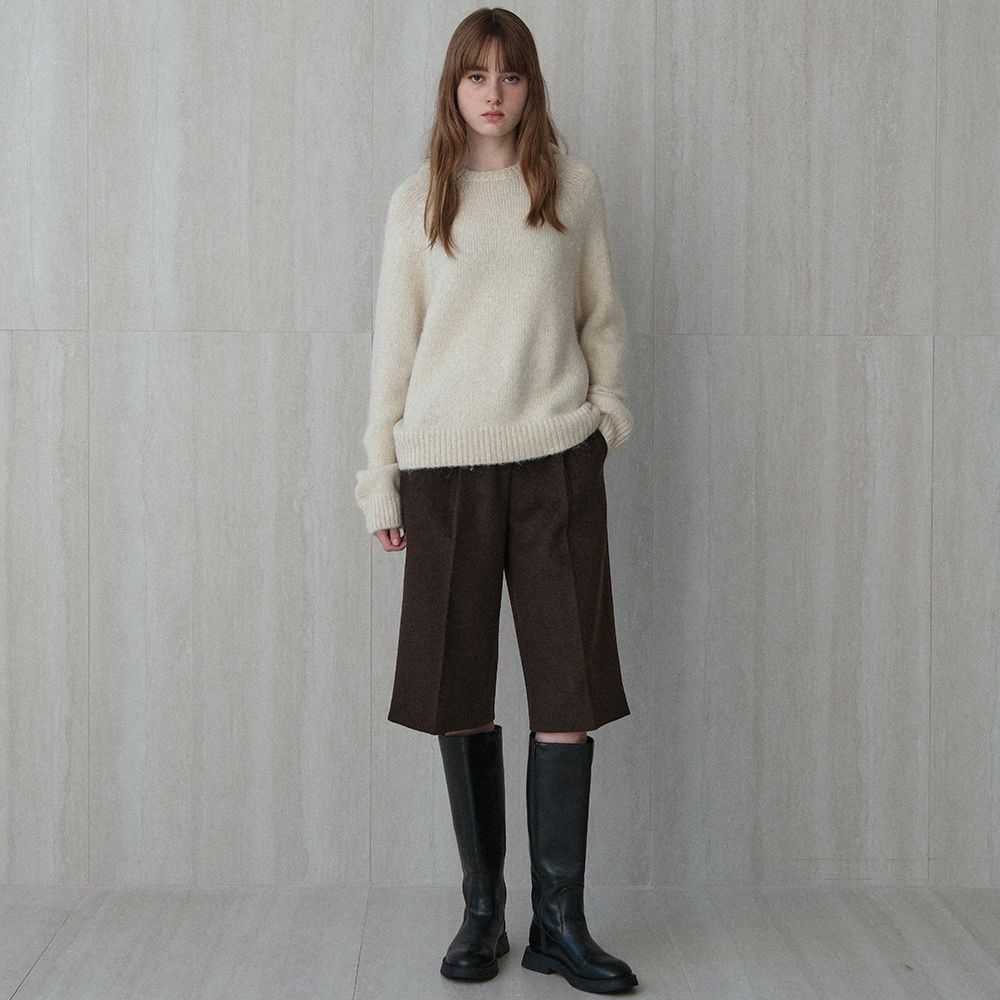 alpaca blend hoodie sweater (ivory) - 상품 이미지