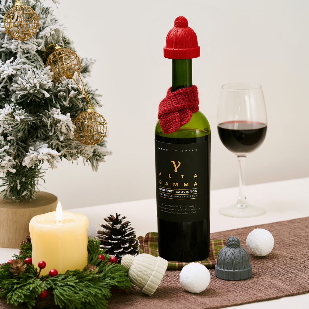 바겐슈타이거 실리콘 바틀캡 3종 택1 크리스마스 레드 와인세이버 실리콘 병마개 음료보관 - 상품 이미지