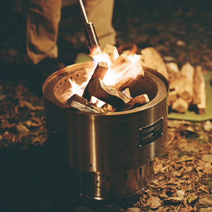 브루클린웍스 파이어핏 캠핑 화로대 이중연소 불멍 스테인리스 2단 분리 간편수납