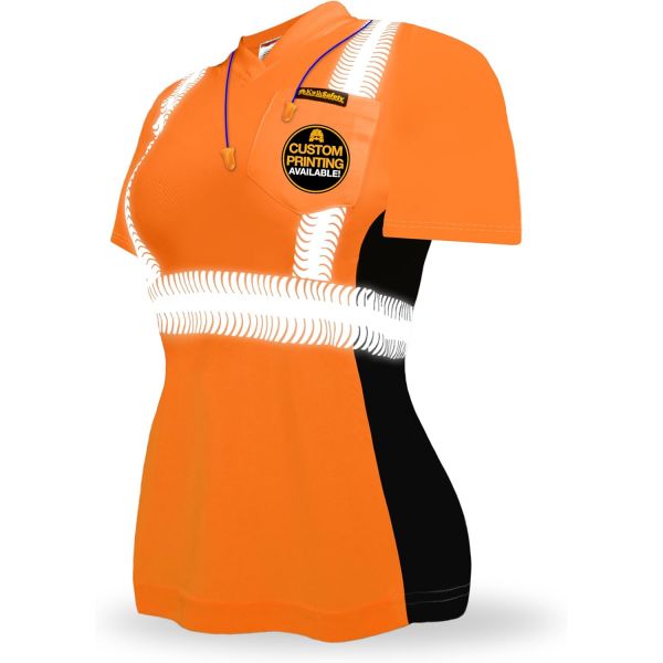 KwikSafety NC 샬롯 여성용 빅센 안전 셔츠 엔젤 헤어 반사 테이프 하이 비스 숏 및 롱 슬리브 X-Large : 굿칩패스트04