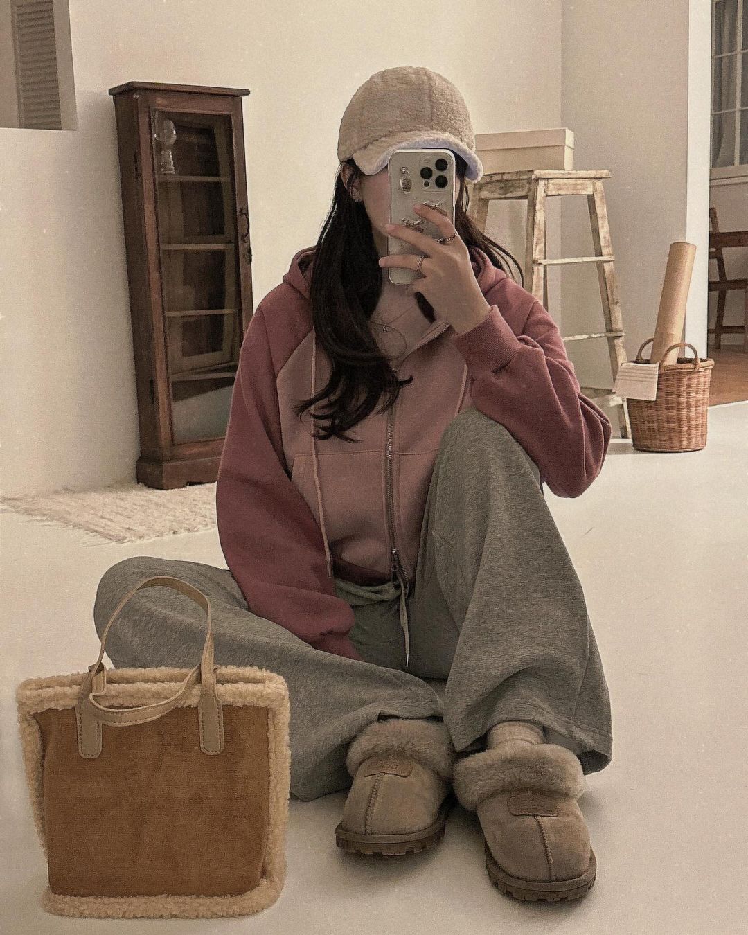 오버무드 기모 배색 투웨이 y2k 유니크 나그랑 루즈핏 후드 집업 3color - 상품 이미지