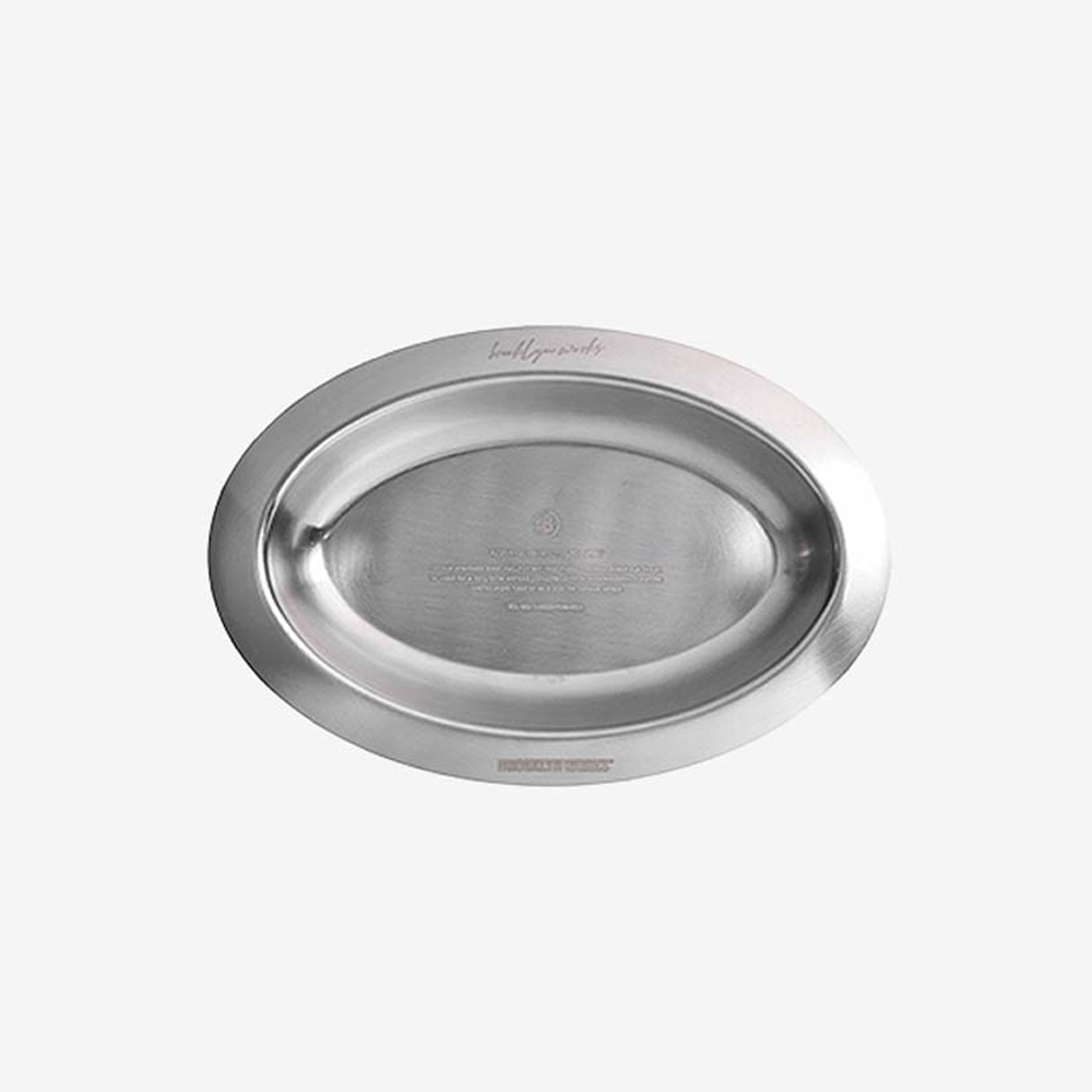 브루클린웍스 오발 플레이트 S 캠핑 접시 그릇 타원 스테인리스 다용도