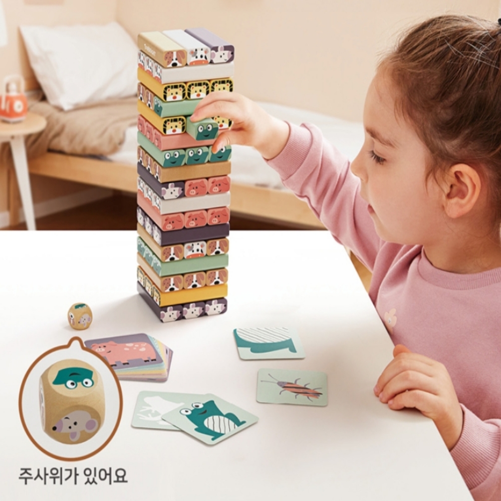 탑브라이트 3세 4세 5세 원목장난감 나무쌓기 젠가 도미노 애니멀 원목블럭 - 상세 이미지 2
