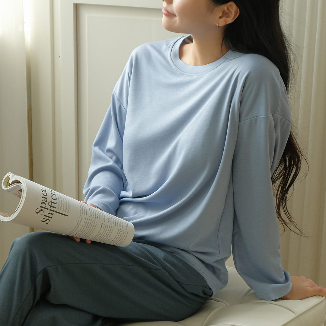 [긴팔+바지세트] 노브라 압박없는 패드 파자마 4color 제품 이미지