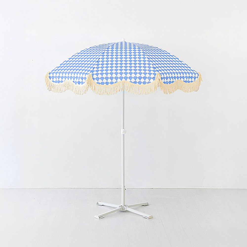 ROMIL 테슬 파라솔 스카이블루 패턴B