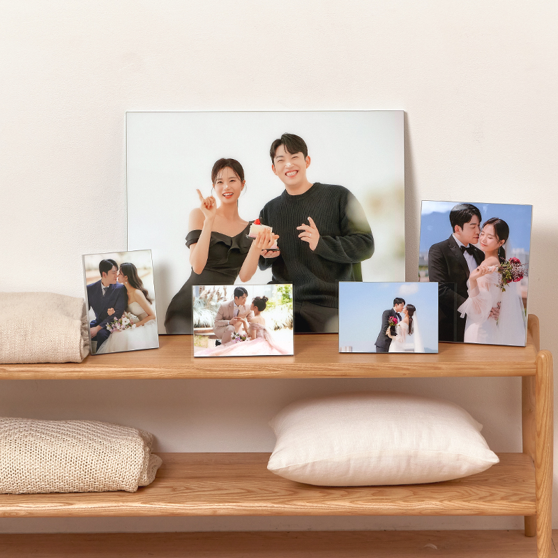 [필프레임]  웨딩 포토테이블 세트 아크릴 액자 탁상용(12x17 cm) 5개