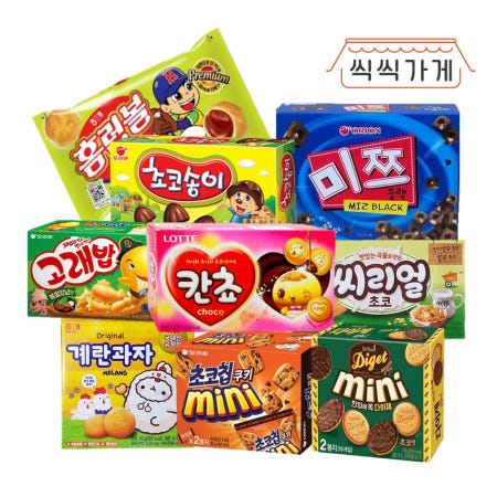 오리온 어른도 아이도 좋아하는 간식9종 / 고래밥 초코송이 계란과자 미쯔 홈런볼 칸쵸 씨리얼 초코칩쿠키 미니초코칩사브레