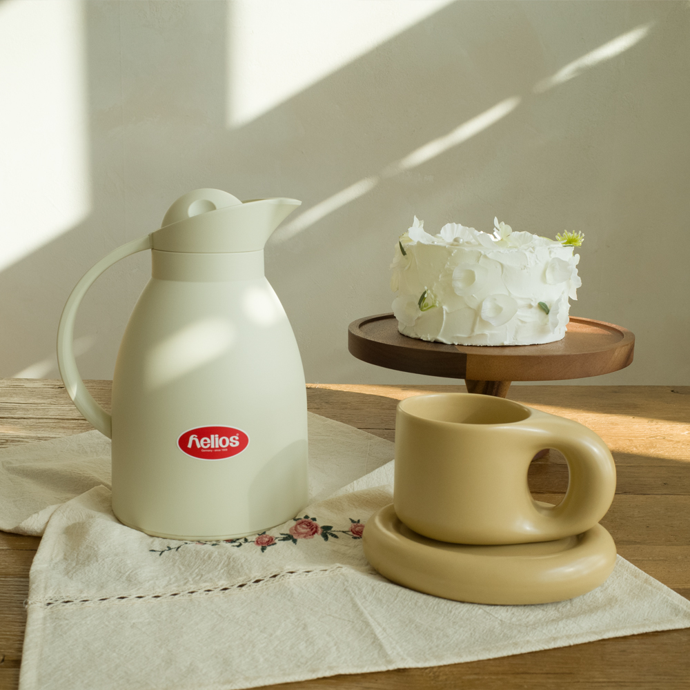 헬리오스 카라빅 무광 1.0L진공유리 보온 보냉 병 주전자 티포트 티팟 저그