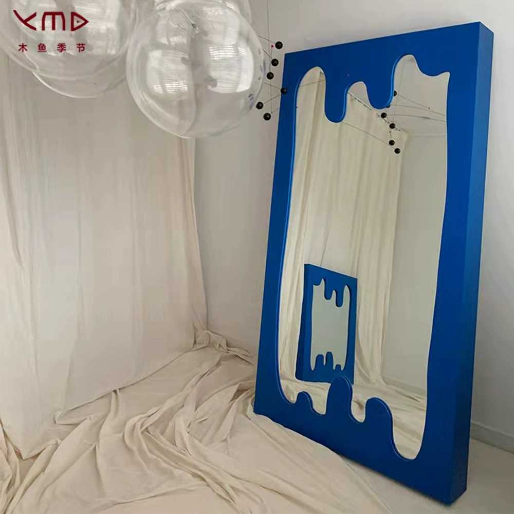 물결 거울 스탠드거울 현관 비정형 전신 웨이브미러 68x84cm - 상세 이미지 4
