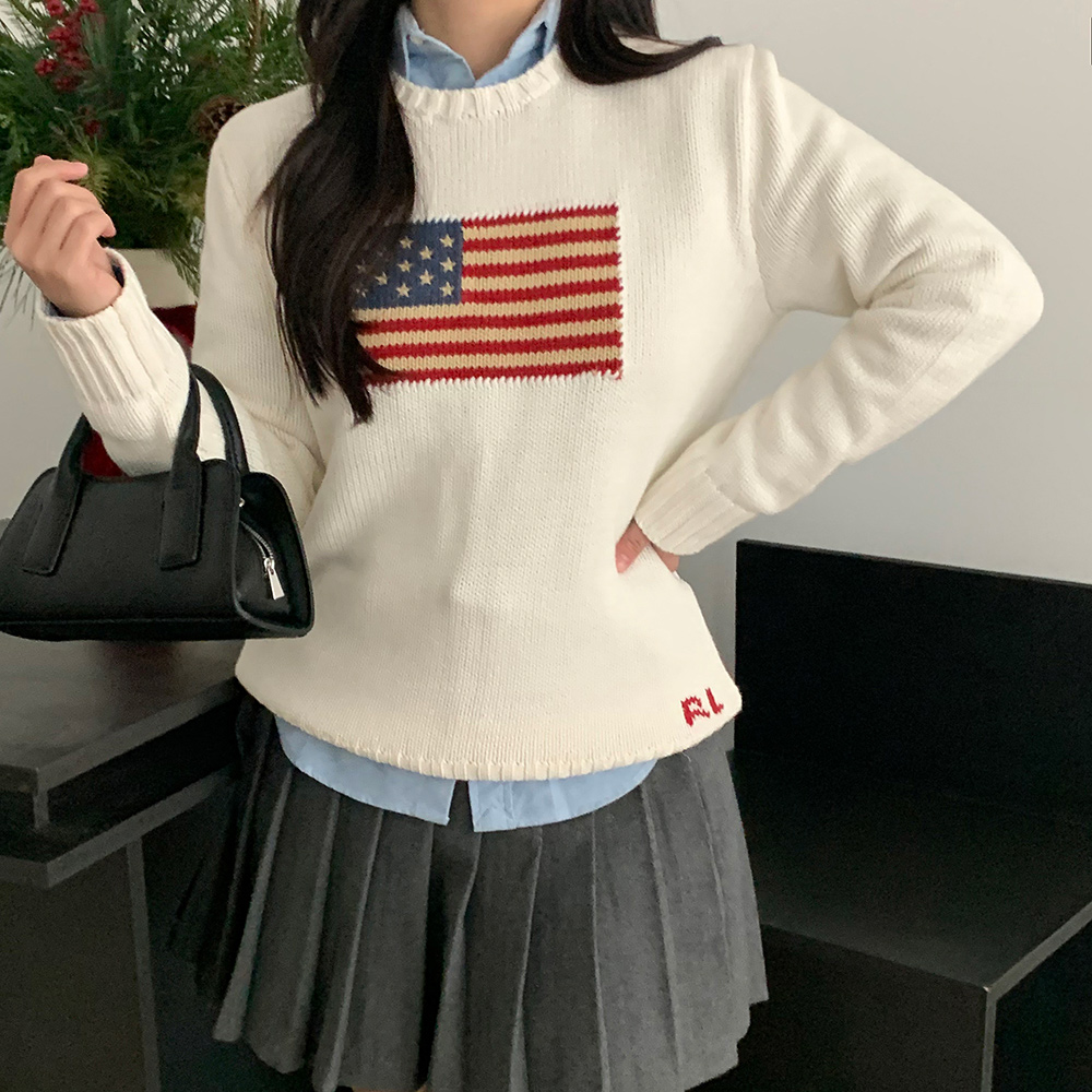 폴로 랄프로렌 보이즈 성조기 니트 스웨터 추가 이미지