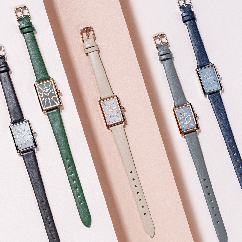 이유리 착용 가이거 큐빅라인 워치 매쉬밴드 세트 GE8036 가죽 손목