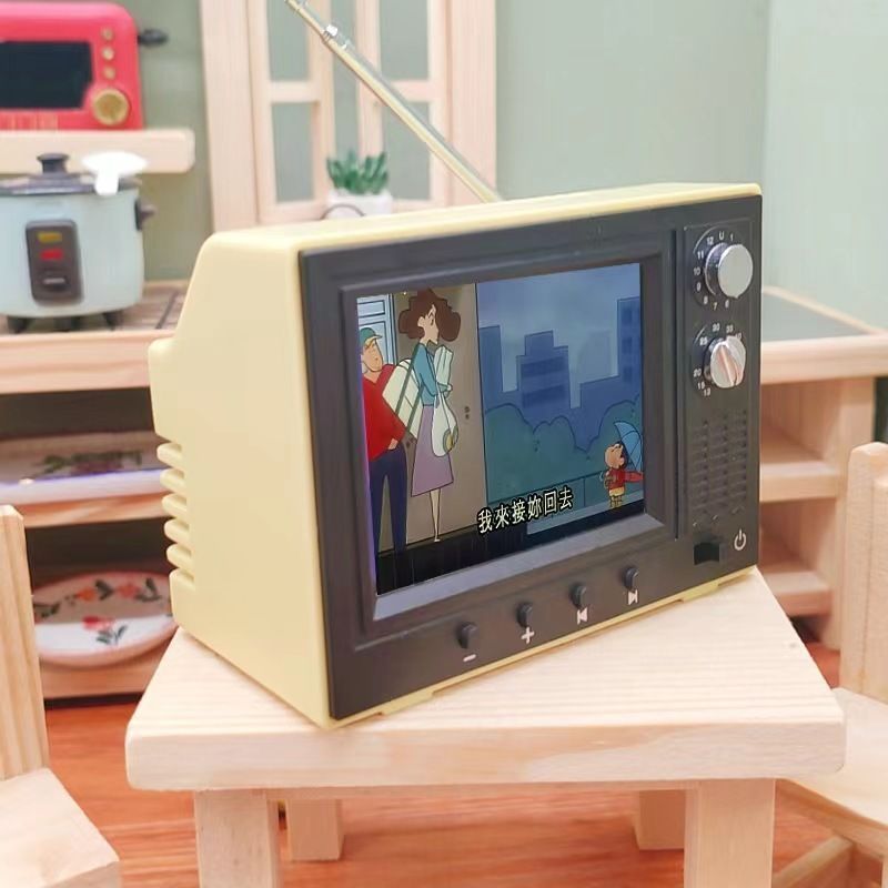빈티지 미니 TV 티브 인테리어 장식 레트로 텔레비젼 장난감 레드 8G - 상세 이미지 2