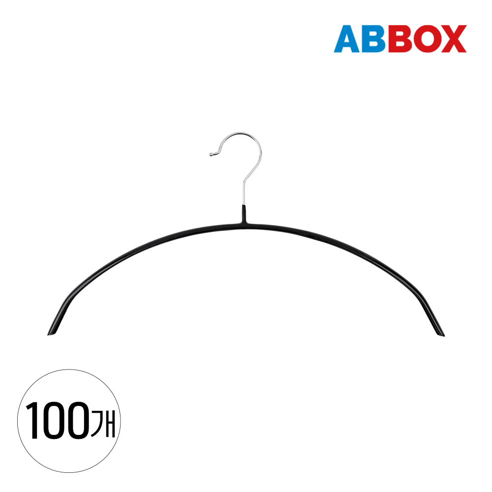 에이비박스 어깨뿔방지 논슬립 상의 라운드 옷걸이 블랙, 100개