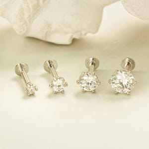 [0.8mm]14K 인터널 모이사나이트 다이아 육발 라블렛 피어싱 솔직 후기 | 실사용자 리뷰 분석 - 상품 이미지 1