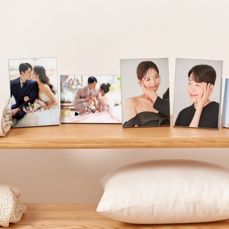 [필프레임] 웨딩 포토테이블 세트 결혼식 아크릴 액자 탁상용(12x17 cm) 5개 심플