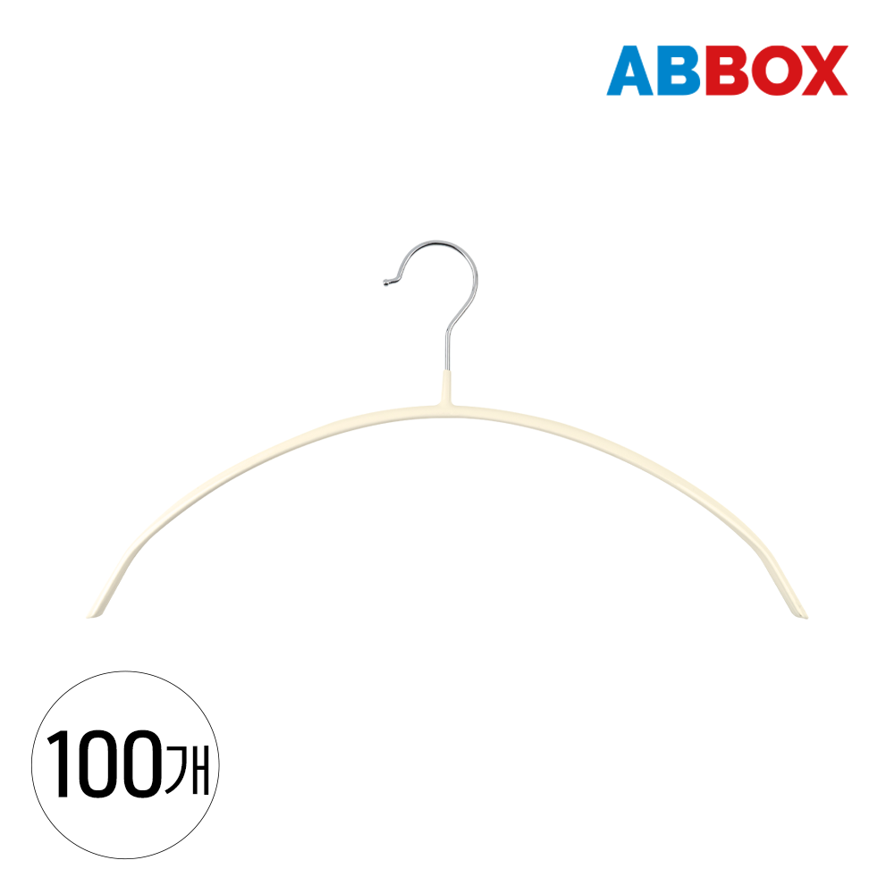 에이비박스 어깨뿔방지 논슬립 상의 라운드 옷걸이 아이보리, 100개