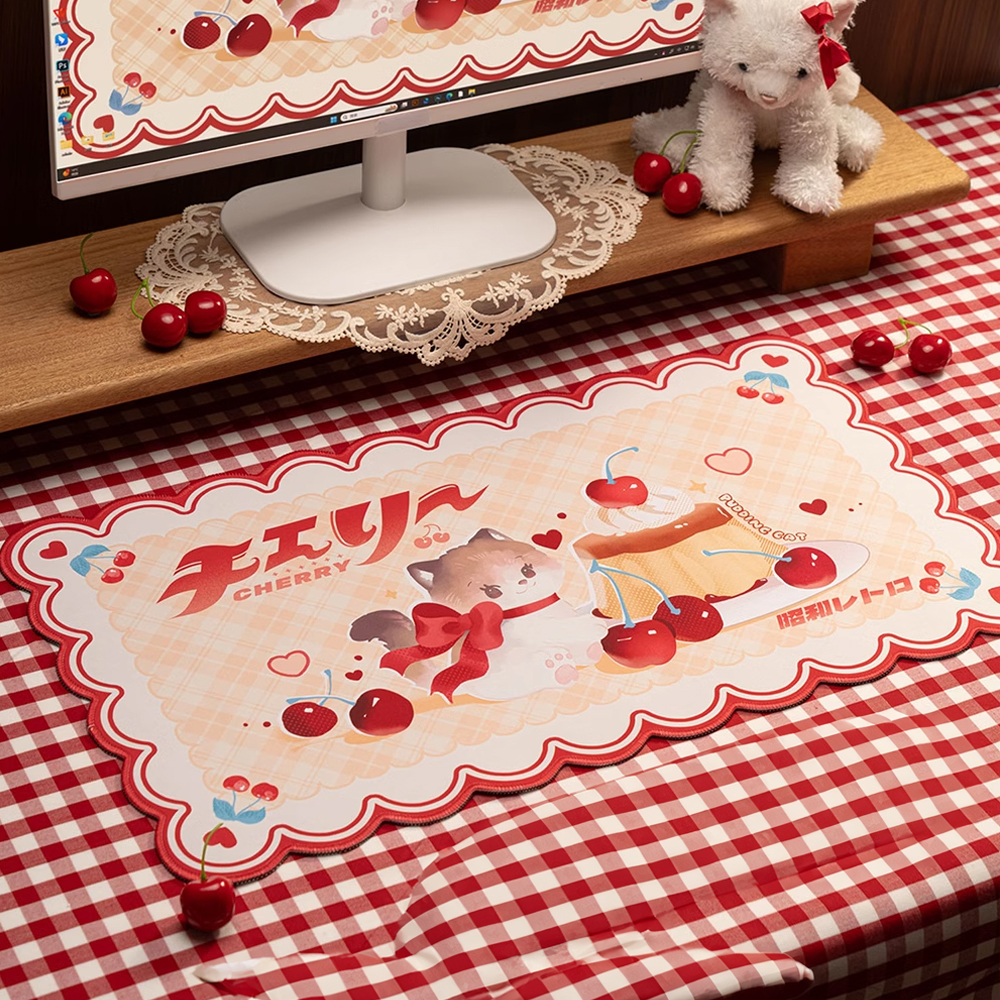 마우스 장패드 게이밍 키보드 패드 긱쉐어 체리 푸딩