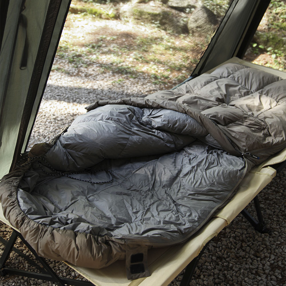 블루폴 타카로 덕다운 캠핑 침낭 프리미엄 오리털 충전재 이불 1460g, 차콜