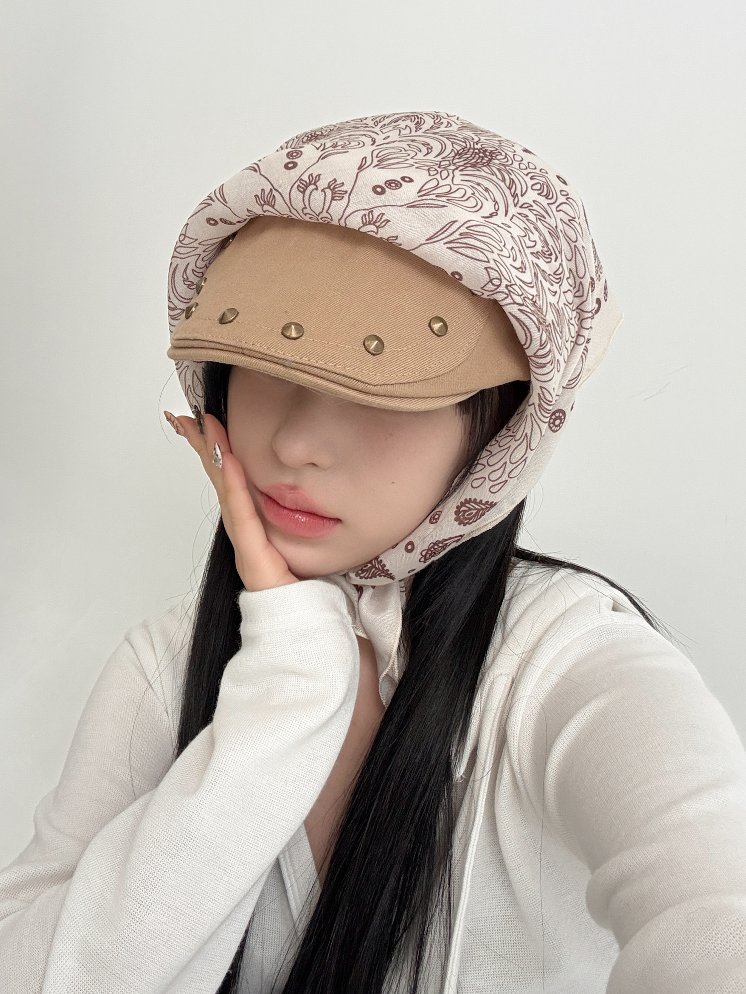[5type] 페이즐리 패턴 사각 스카프 보자기 헤어 두건 모음 상세 이미지 34