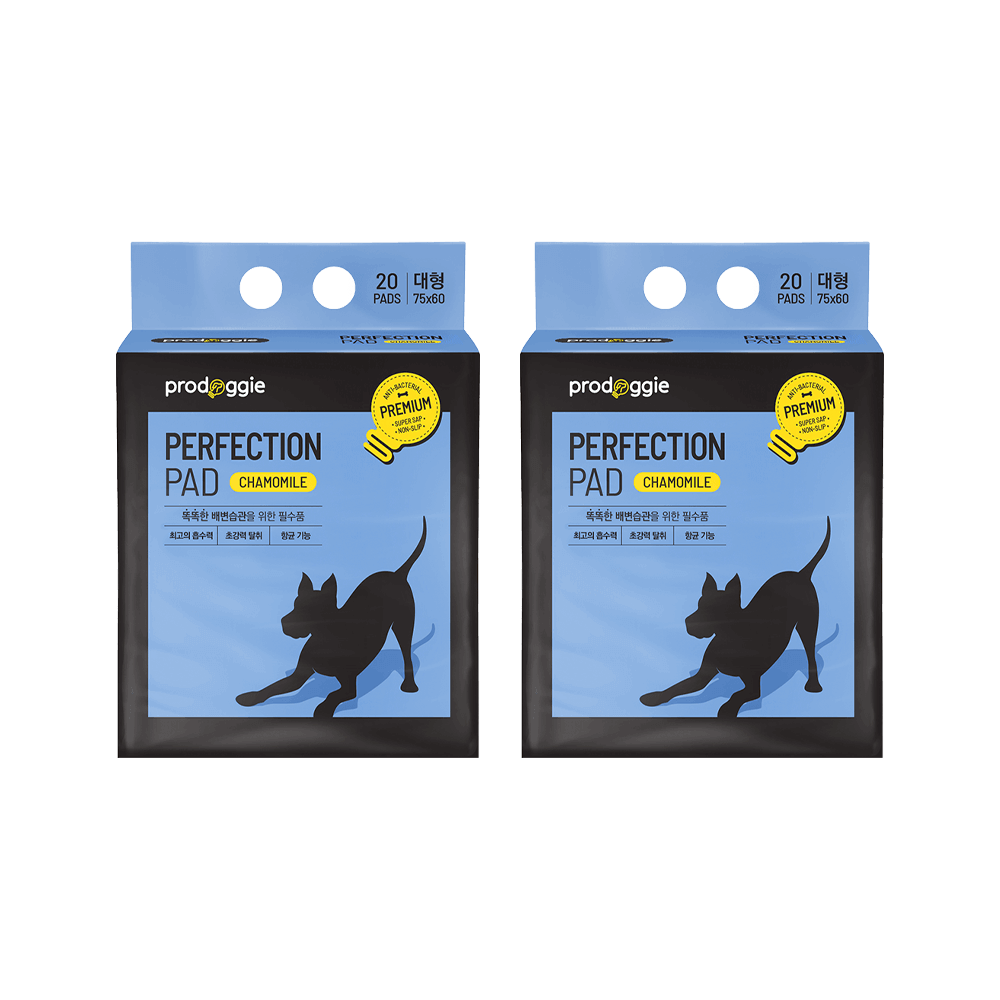 프로도기 퍼펙션 패드 캐모마일향 강력탈취 두꺼운 배변패드 대형, 20매입, 2개