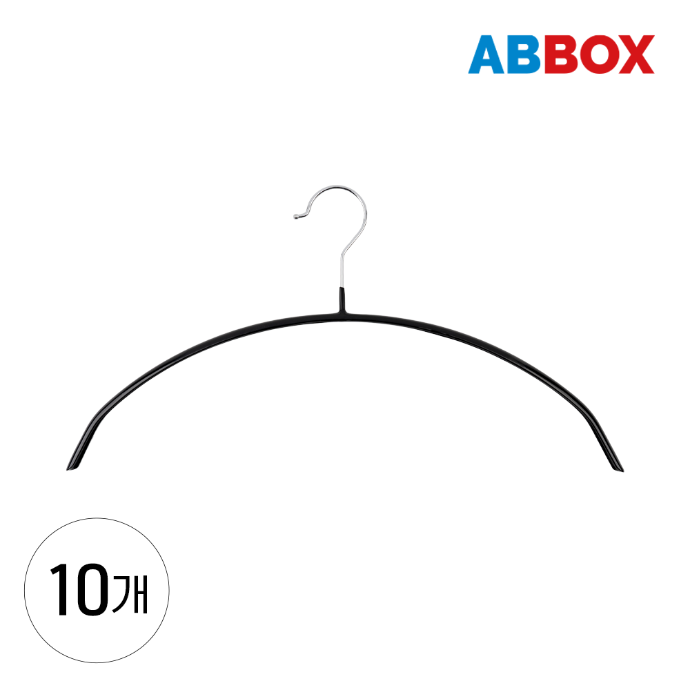에이비박스 어깨뿔방지 논슬립 상의 라운드 옷걸이 블랙, 10개