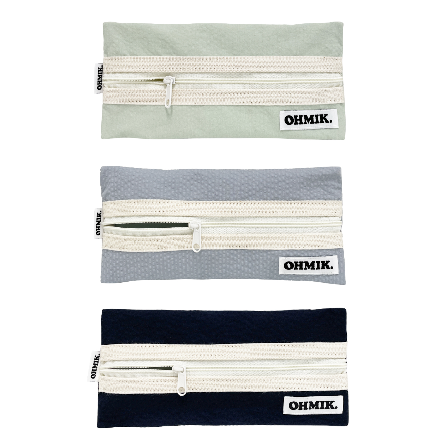 OHMIK. 오미크 펜슬파우치 디자이너 펜케이스 심플 여름 필통 3 Color - 상품 이미지