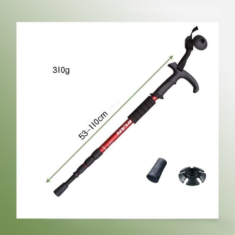 초경량 등산스틱 가볍고 튼튼한 등산 지팡이 접이식 충격흡수 폴딩 T자형 110cm - 상세 이미지 5