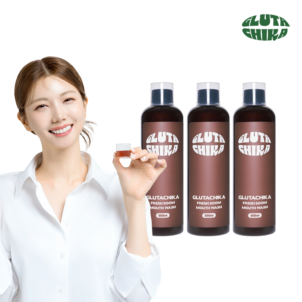 글루타치카 프레시 숨 가글 구강청결제 500mlX3개 입냄새 제거 구취 찌꺼기 - 상품 이미지
