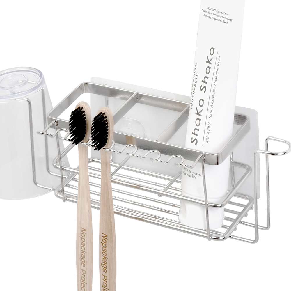 스파이더락 무타공 스텐 칫솔걸이 일반 욕실 칫솔꽂이 치약 면도기 거치대