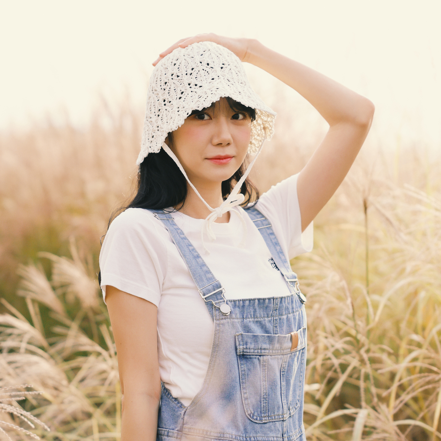 국내생산 시원한 뜨개 니트 지사모자 여름 여성 턱끈 여자 휴양지 벙거지모자