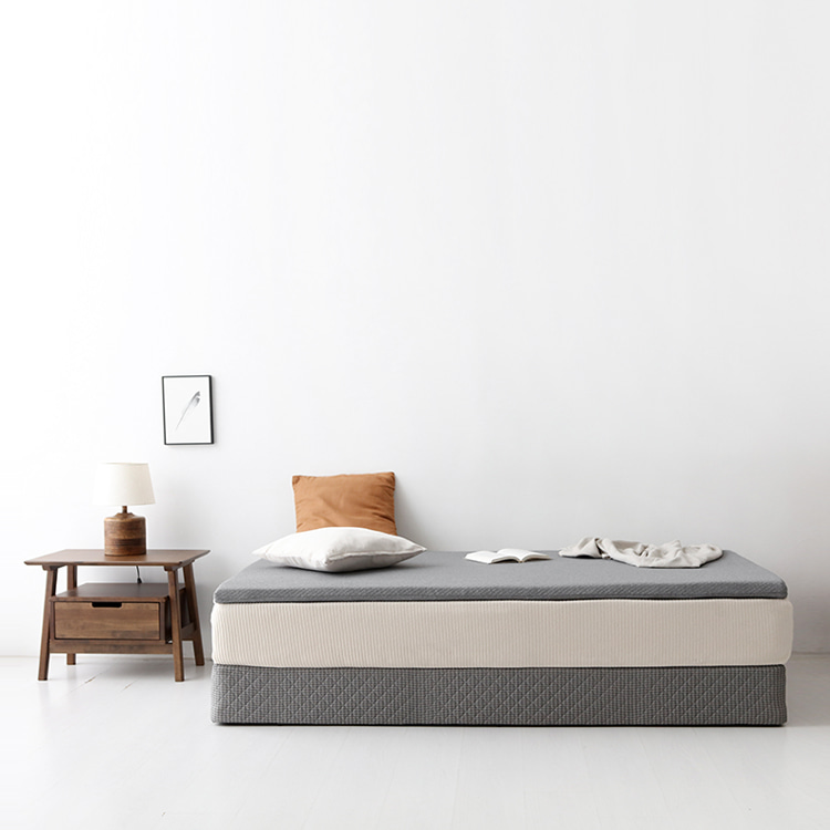 바닥토퍼 3단 접이식 매트 1인용 싱글 손님용 토퍼 수면매트 제로몽