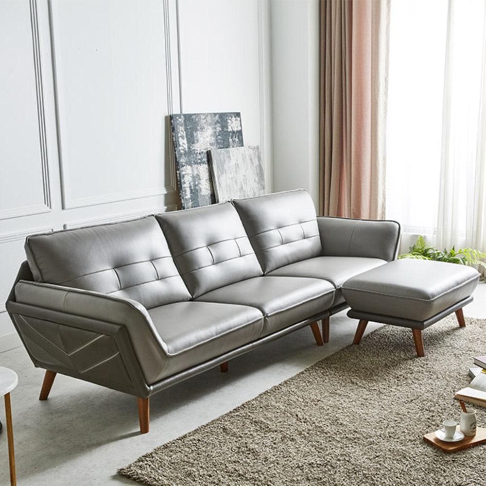 까사홈 베니 에어레더 4인 소파 스툴세트