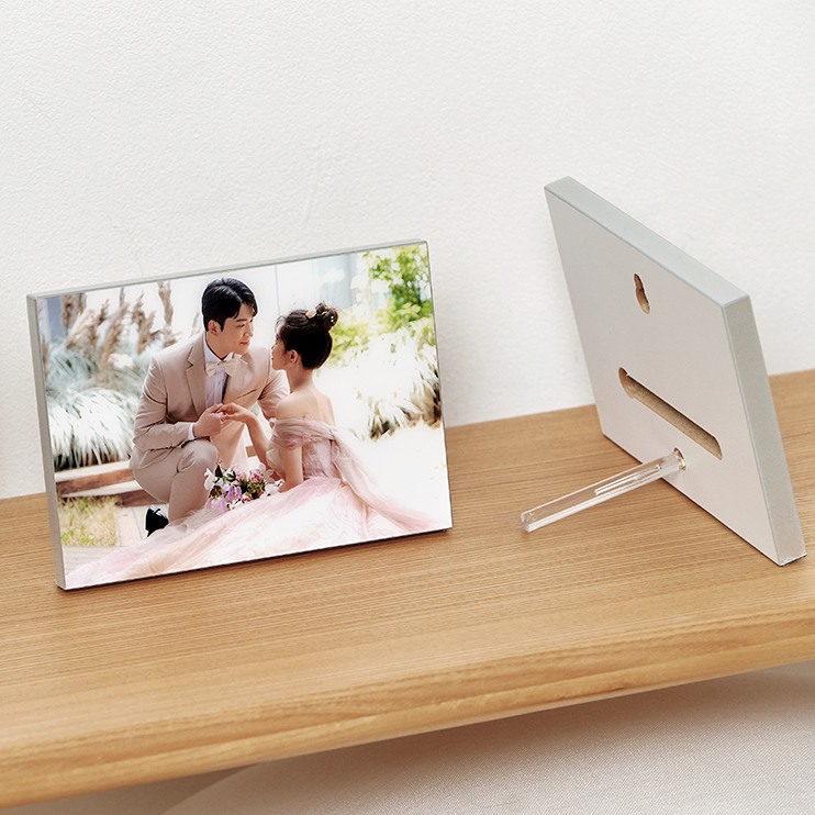 [필프레임] 아크릴액자 결혼식 샤이닝 웨딩액자 결혼 맞춤제작 12x17 cm