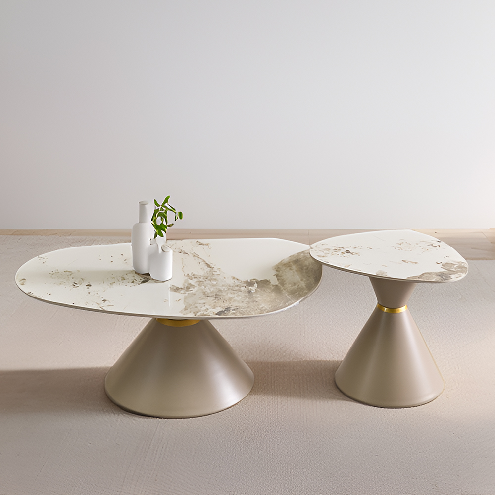 칸 비정형테이블 세라믹소파테이블 구름 거실