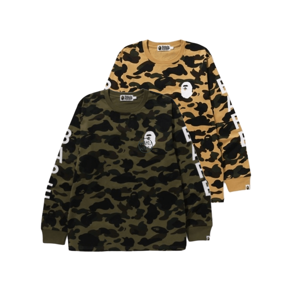 베이프 퍼스트 카모 롱 슬리브 티셔츠 2컬러 1ST CAMO L/S TEE 그린 : 와쿠와쿠재팬