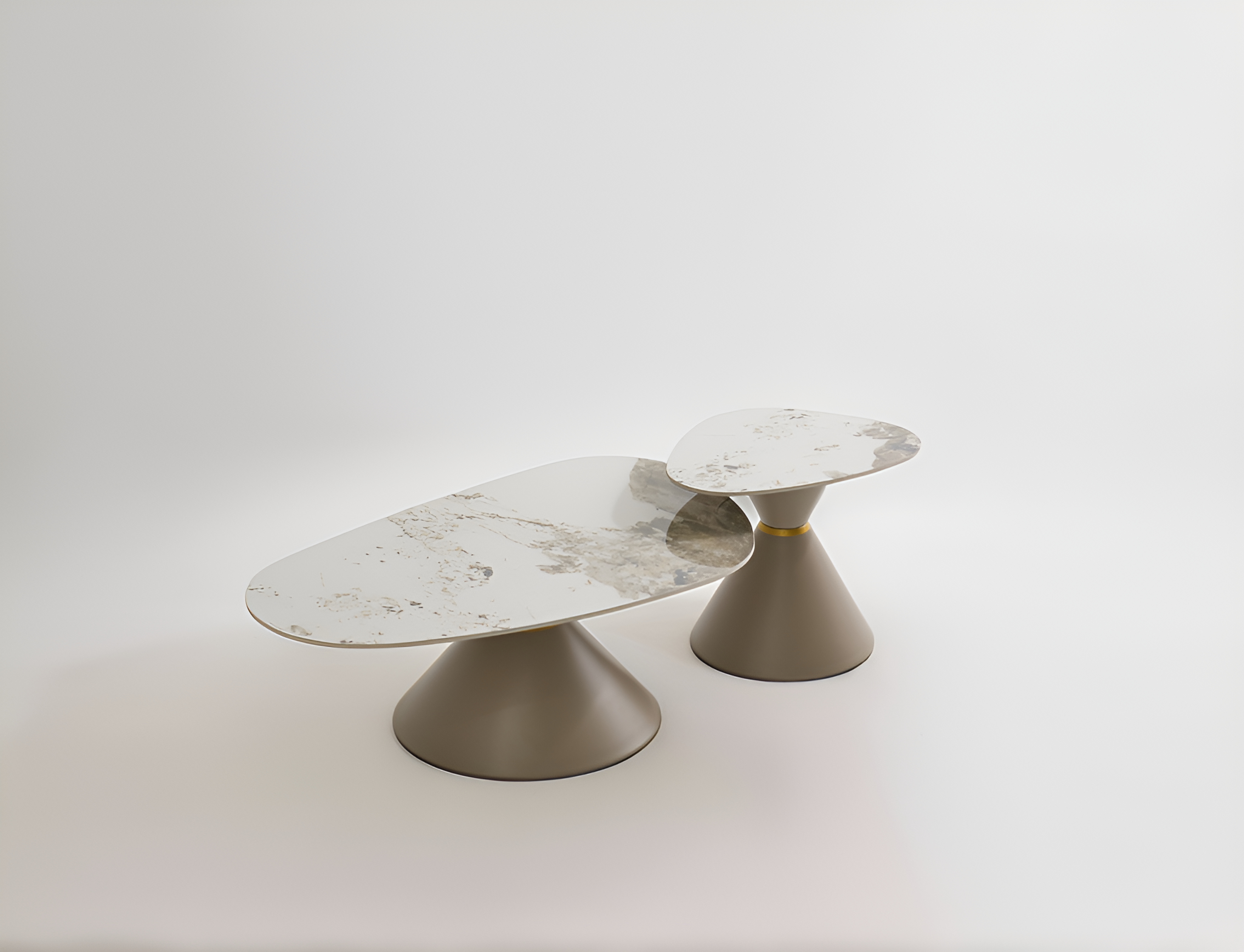 칸 비정형테이블 세라믹소파테이블 구름 거실