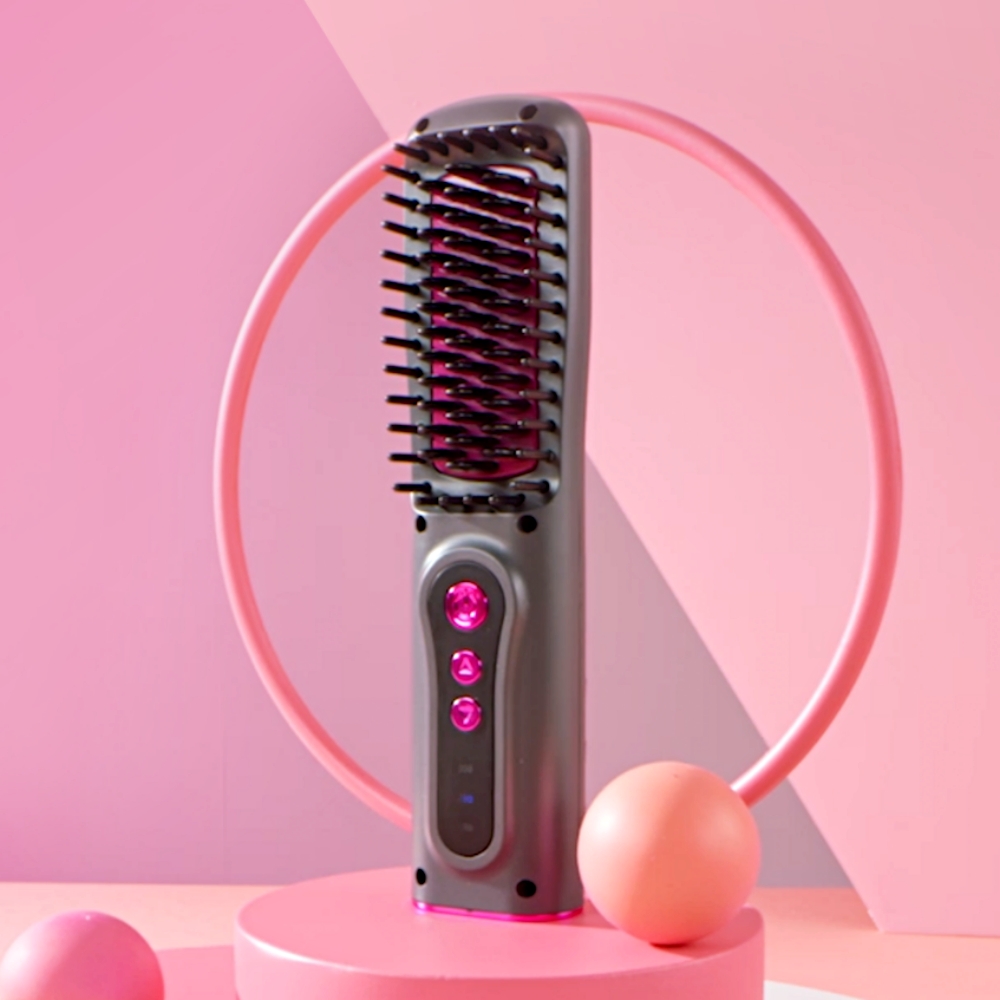 프랑스 빈츠 무선 빗 고데기 매직기 볼륨 웨이브 세라믹 코팅 브러쉬 고대기