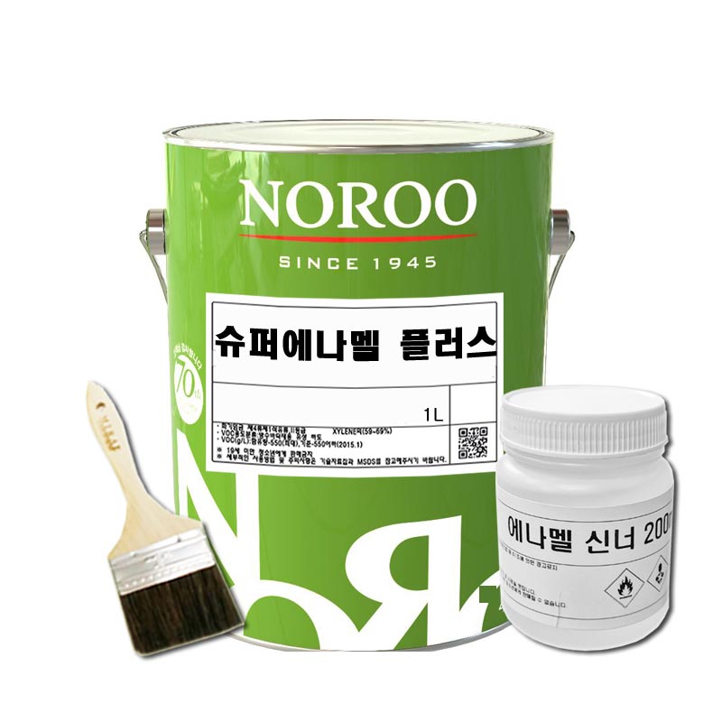 노루 슈퍼에나멜 플러스 유성 에나멜 페인트 1L 희석제세트 유광적갈색 - 상품 이미지