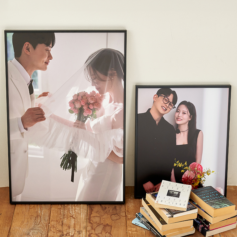 1+1 웨딩액자 블랙 모던 매트[50x76 cm + 40x50 cm]